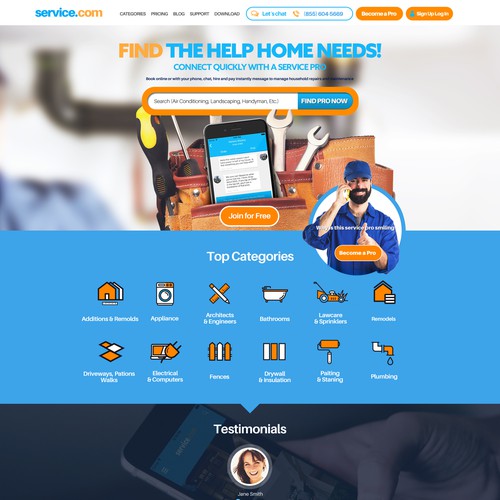 Service.com landing page