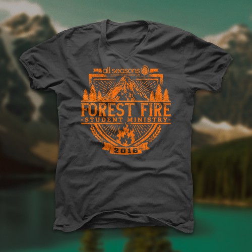 Outdoor Forest Fire Student Ministry T-shirt III