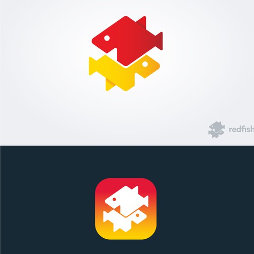 Create an award-winning logo for 'Red Fish Yellow Fish'