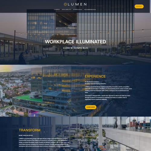 Website Design for LUMEN – Experiential Office Campus in West LA