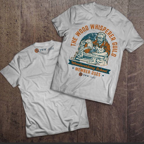 Woodworking vintage tshirt illustration