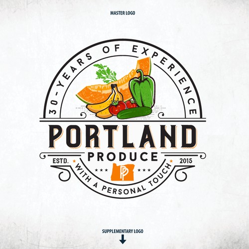 Bold logo concept for "Portland Produce Co."