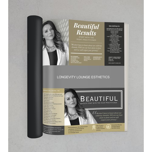 create a classy bold yet simple anti ageing add