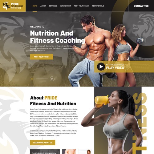 fitness nutrition coaching website design