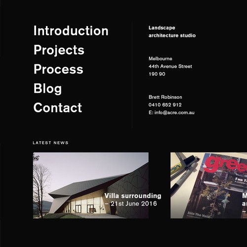 Webdesign for Architecture Studio