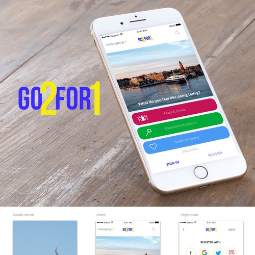 Winning UI Design for Go2For1 App