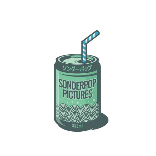 Create a japanese soda can inspired final logo based on existing concept for video production agency