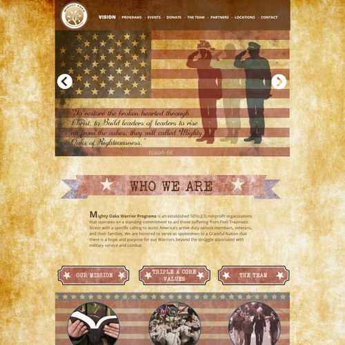 Create a vintage american website for veteran services