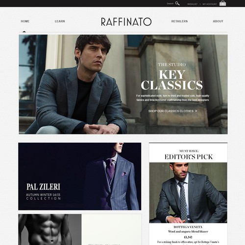 High End Mens Clothing Store needs an elegantly taylored site.