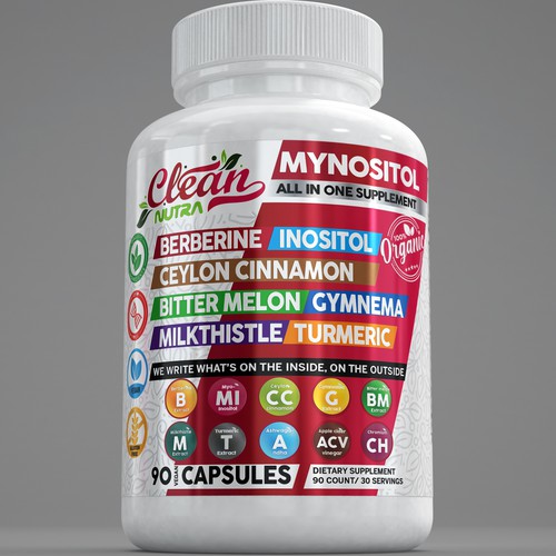 CleanNutra Mynositol – Premium Capsule Bottle & Branding