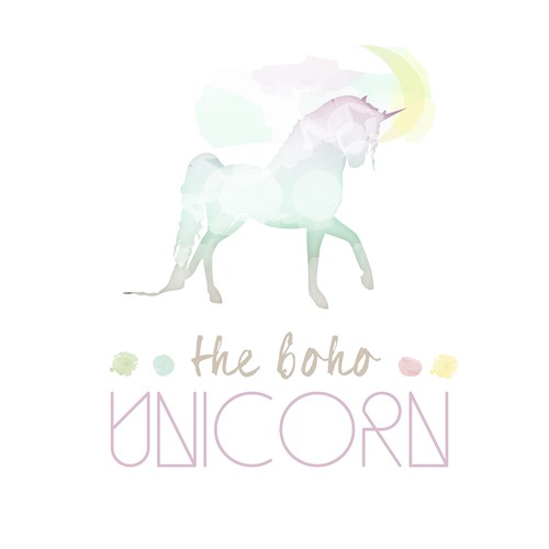 Create the next logo for The Boho Unicorn