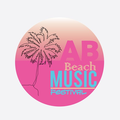 Create an EVENT LOGO for the inaugural AB BEACH MUSIC FESTIVAL - Atlantic Beach, NC