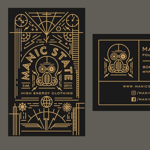 Manic State Clothing Business Card Design