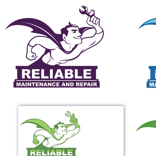 Superhero Contractor logo design