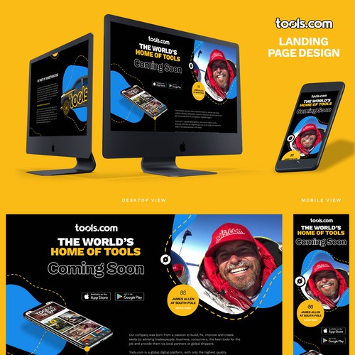 Bold Coming Soon Landing Page Design For Tools Company