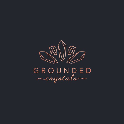 Modern yet Whimsical logo for Grounded Crystals