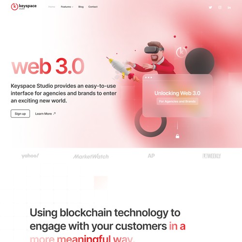 Web 3.0 landing page design concept.