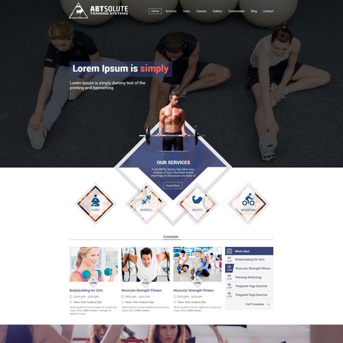 Fitness Training Company Website Home Page