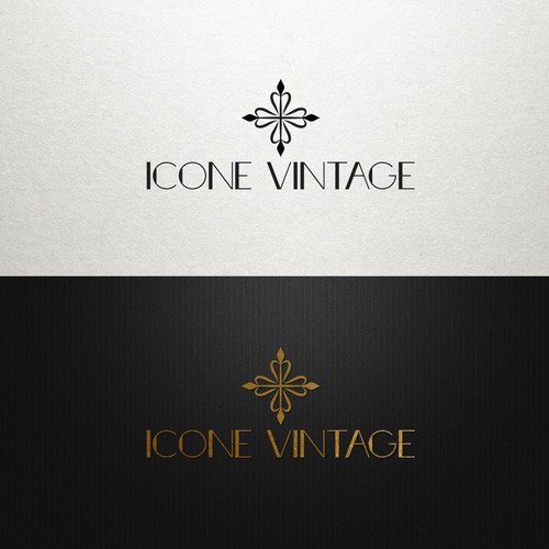 logo per Icone Vintage che si occupa di commercializzazione di oggetti di lusso.