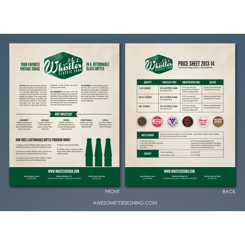 Create Sales Flyer for Minnesota Soda Company