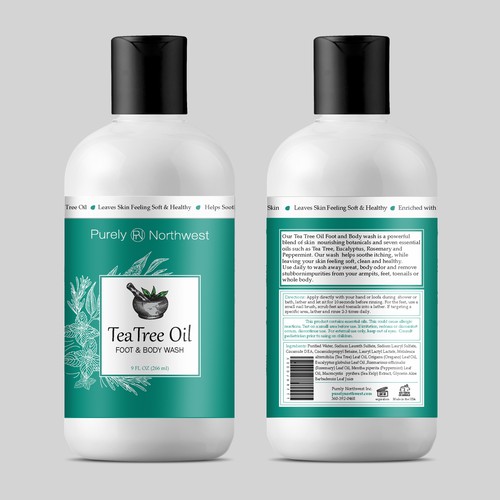 Tea Tree Body Wash Label