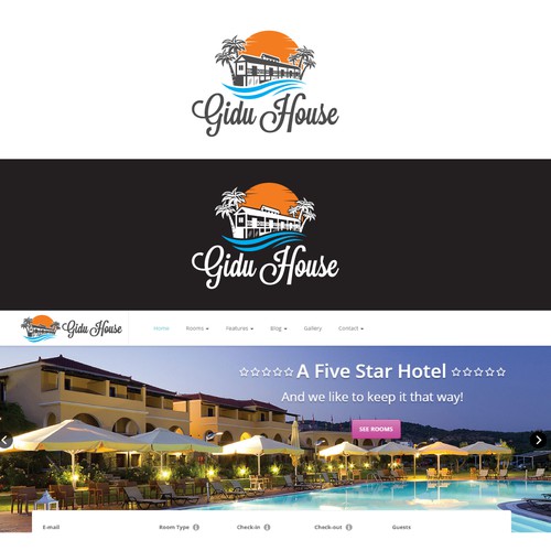 logo for five stars hotel gidu house