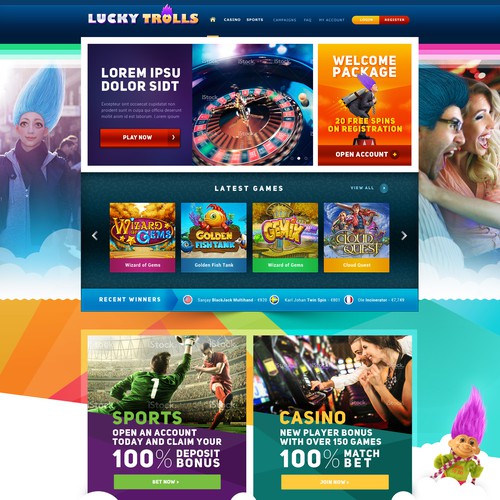 New Webdesign for Online Casino games