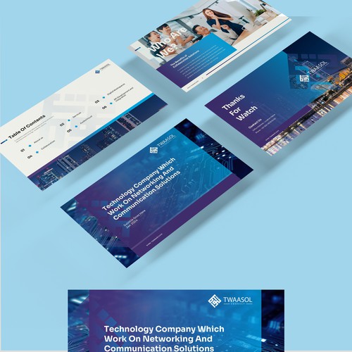power points slides template for company solutions and profile