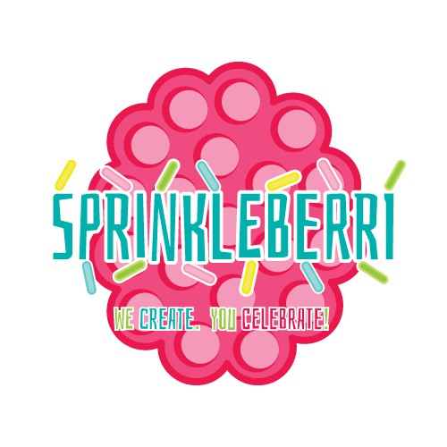 Create a colorful "Sprinkleberri" logo for a party planning company
