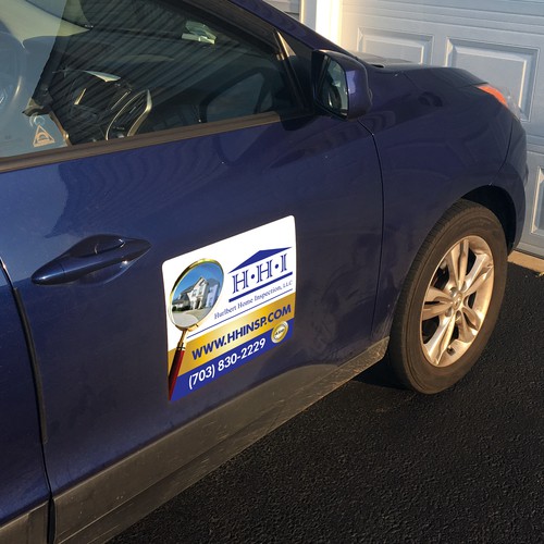 eye-catching vehicle magnet design for home inspection company