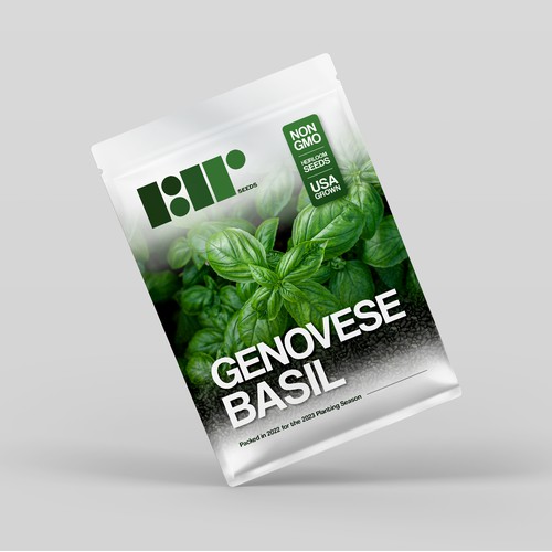 Packaging Design for RDR Seeds - Genovese Basil