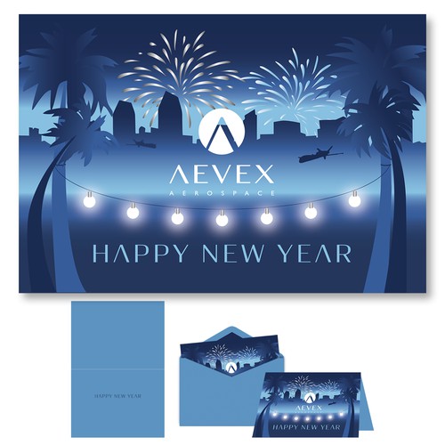  Heds 15 minutes ago Holiday Card Design in de corporate colours of AEVEX.