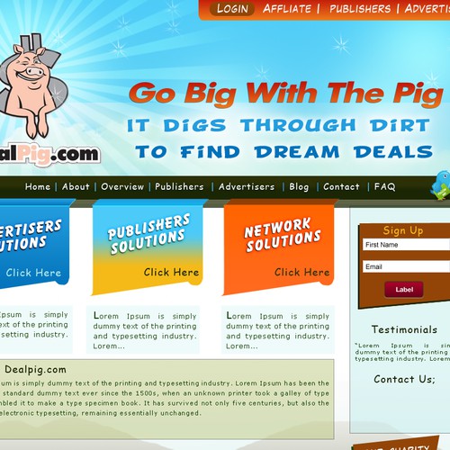 Website Design for CPA Network Page