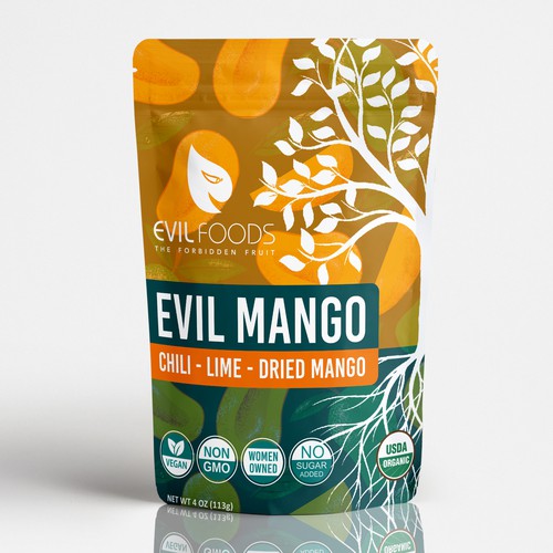 Abstract, vibrant package design concept for natural food product