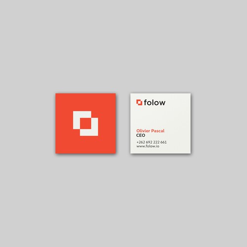 flat logo design and business card for Folow