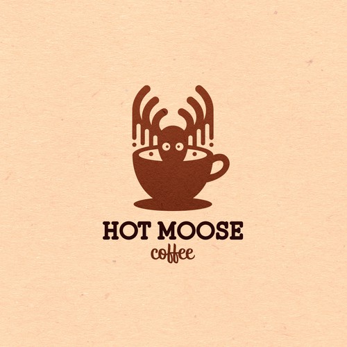 Playful logo for Hot Moose Coffee