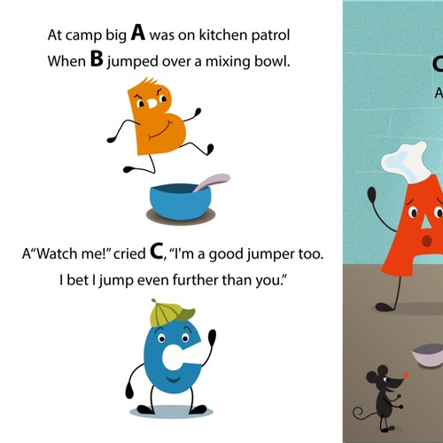 Fun colorful illustrations for picture book