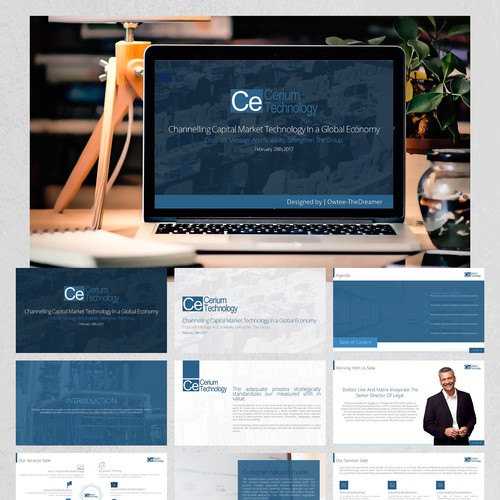 PowerPoint Design for the "Cerium Technology" Project.