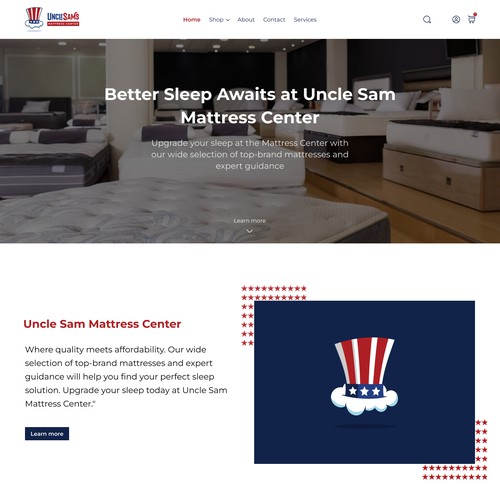 Landing Page for a Mattress Center