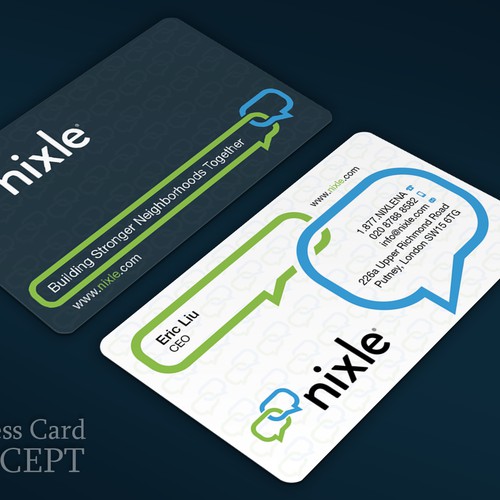 Business card based on logo for largest neighborhood network website in the US