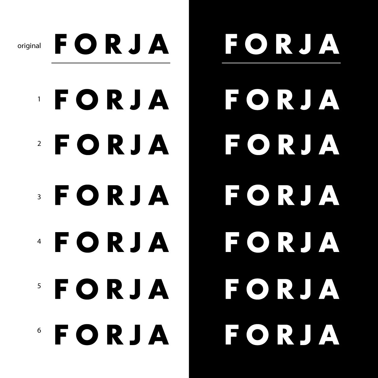 Crea un logo para FORJA, futuro desarrollador importante en México.