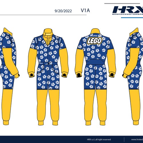 sublimation racing suit with lego hawaii theme
