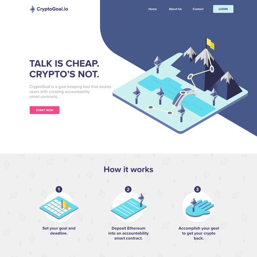 Website layout for CryptoGoal.io