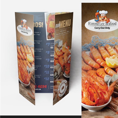 Menu Design for Rimma Lee Seafood