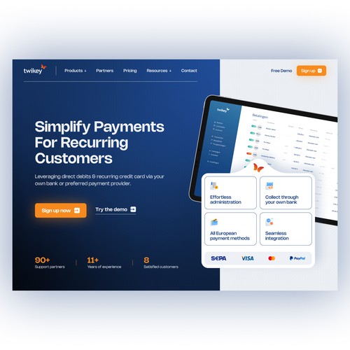 Hero Section for Payment Service Platform