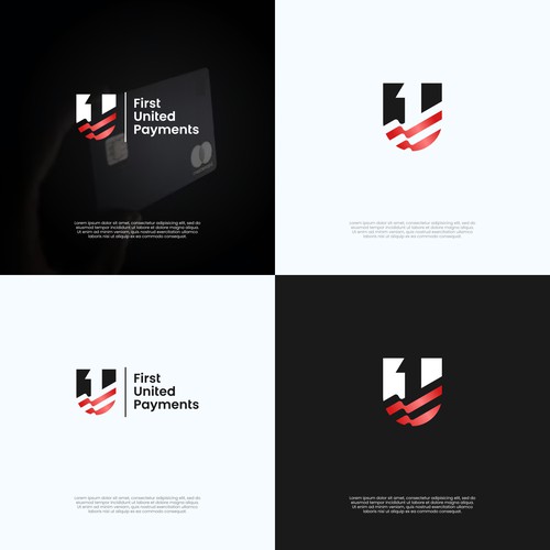 Number One and Flag Stripes Logo Concept