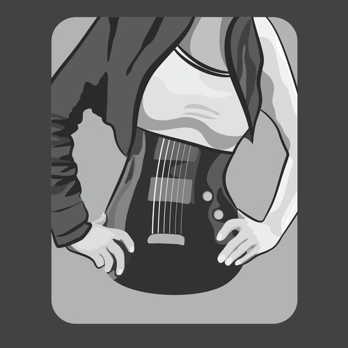 Guitar girl illustration