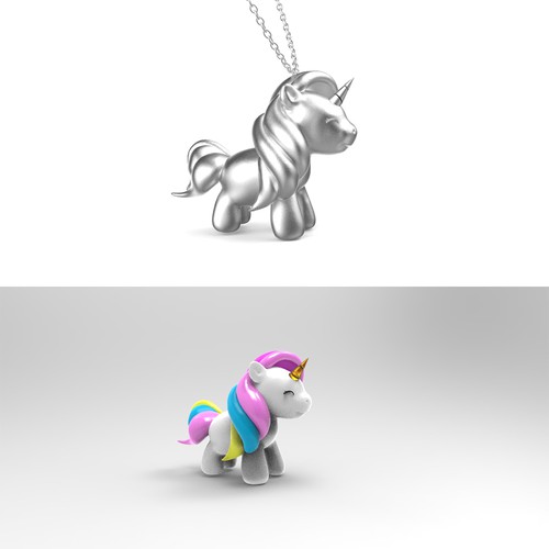  Design a cute 3D UNICORN keychain for women