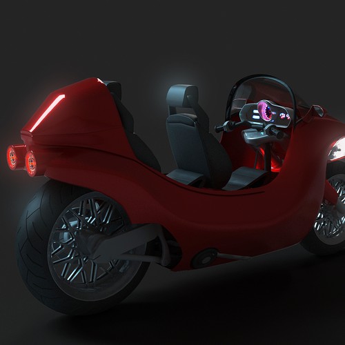 2 seater Cabin Motor-bike concept design (drawing requested but CAD welcome too)