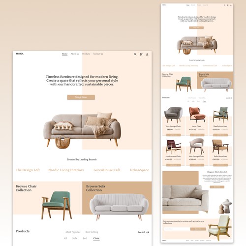 Furniture Landing Page Design